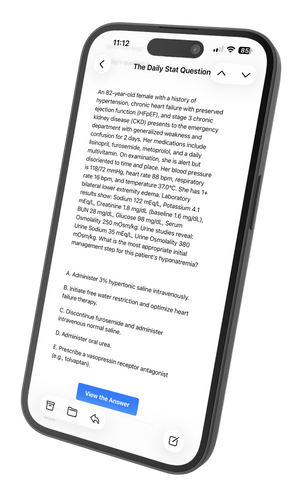 Daily Stat Review board style question on a phone